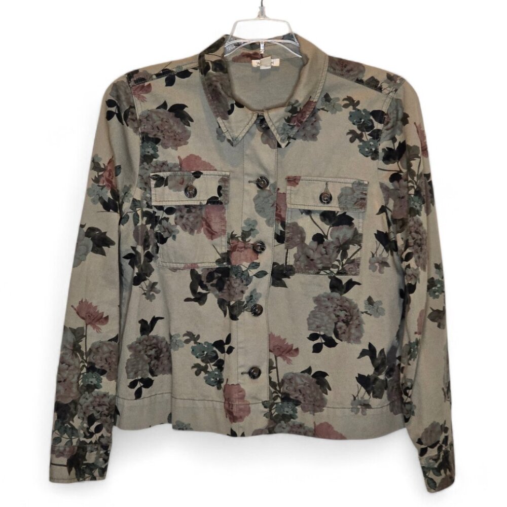 Westport Floral Cotton Utility Jacket Large Cottagecore Boho Shacket